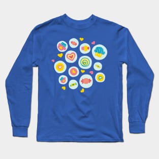 Blue circles sweet love Long Sleeve T-Shirt